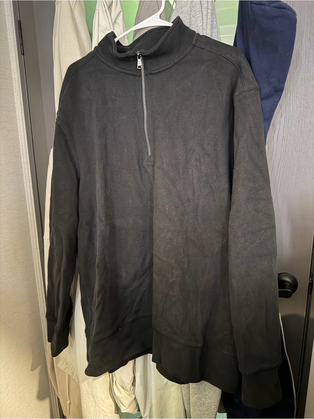 Banana Republic Black Quarter-Zip Pullover Sweater